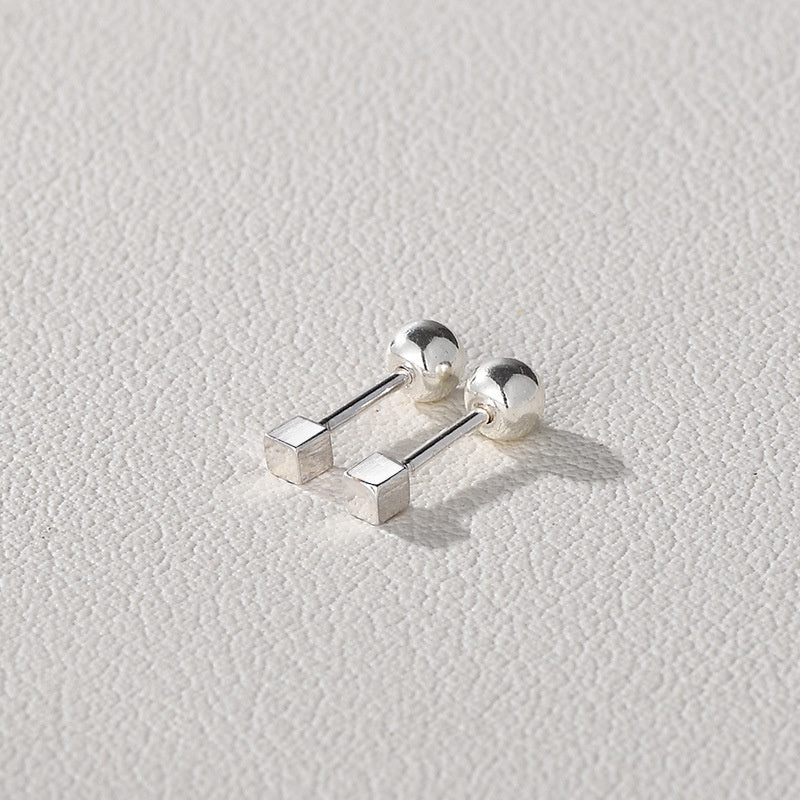 Ladies Square Screw Geometric Stud Earrings
