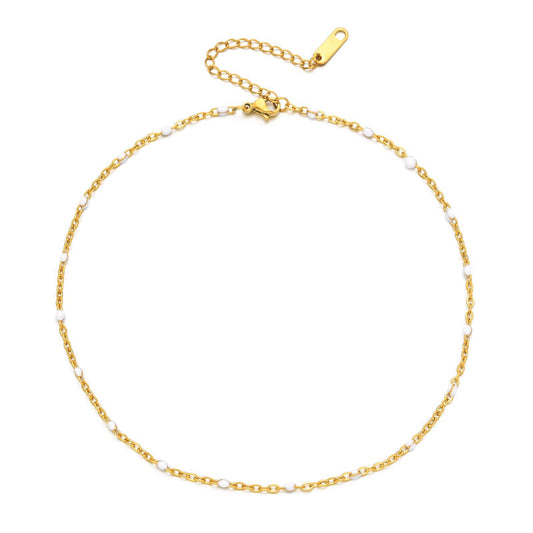 Vacuum Electroplating 1.5mm Stainless Steel Bead Chain Drop Glue 6-color Chain DIY Foot Chain Jewelry