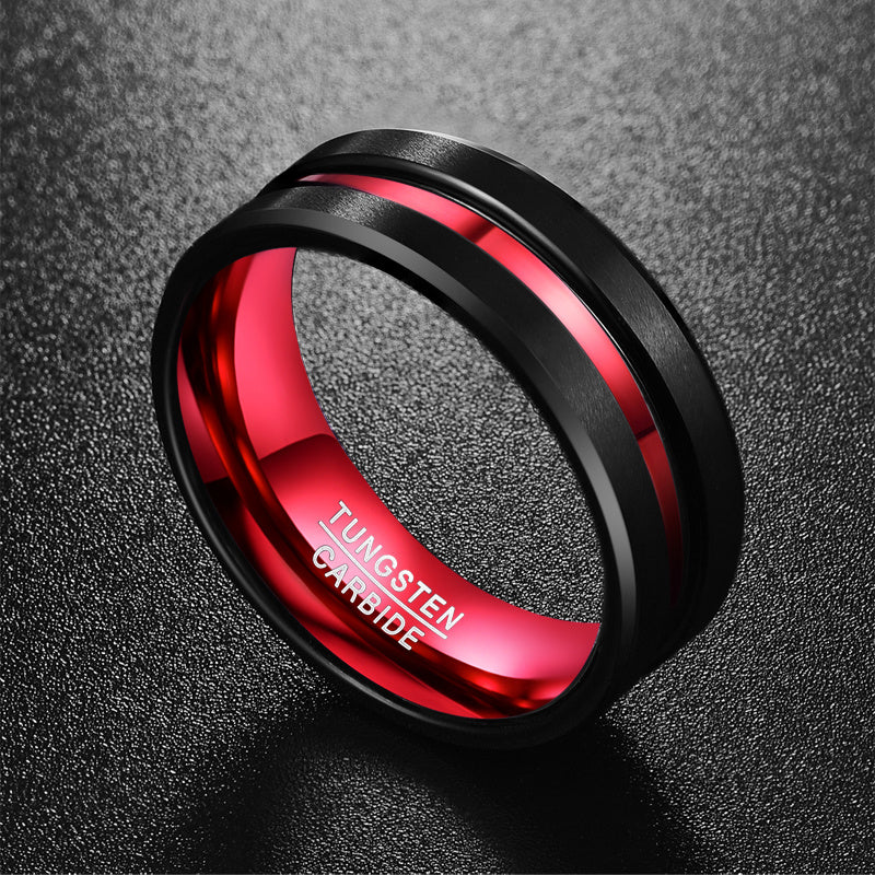 Two-color Men's Tungsten Steel Ring