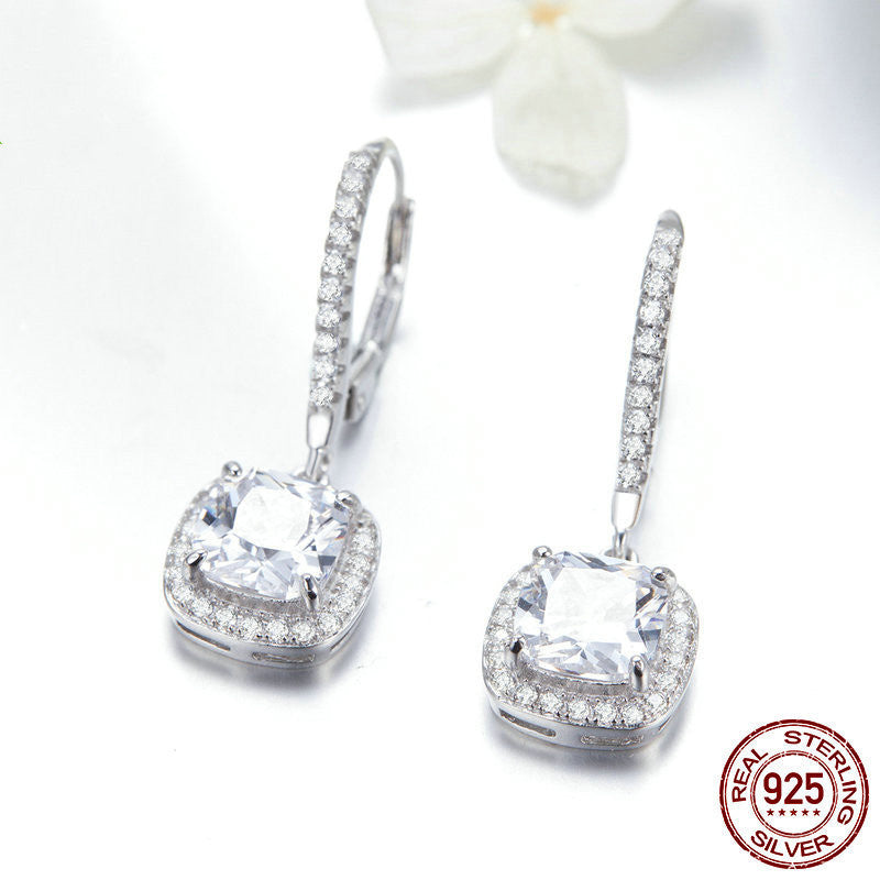 Women's Fashion Personality Long White Gold Plated Earrings