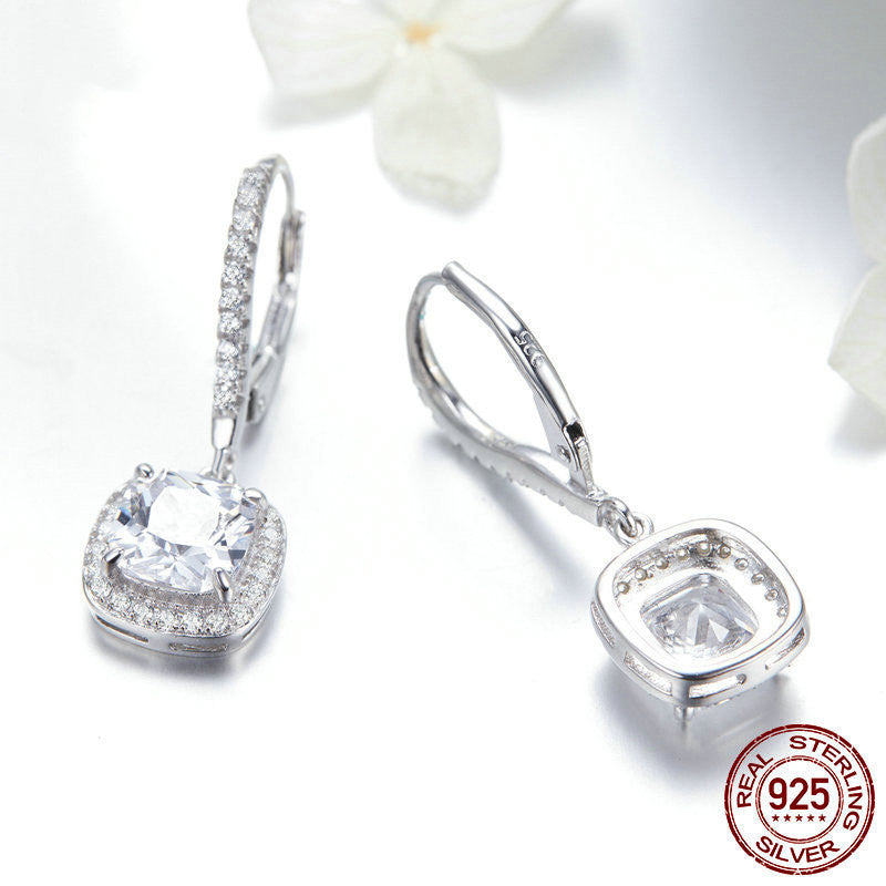 Women's Fashion Personality Long White Gold Plated Earrings