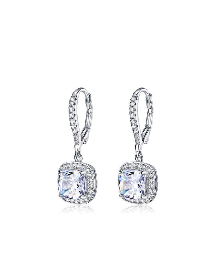 Women's Fashion Personality Long White Gold Plated Earrings