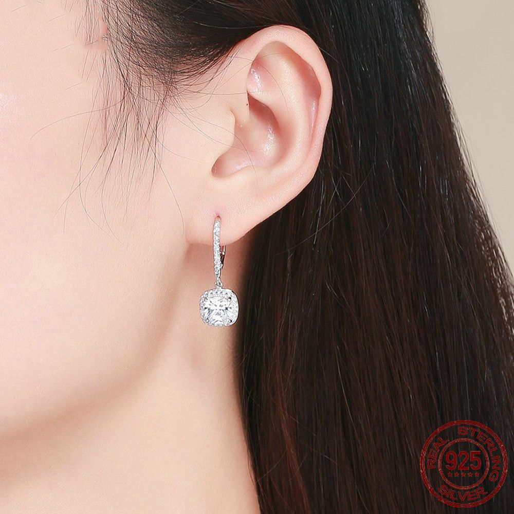 Women's Fashion Personality Long White Gold Plated Earrings