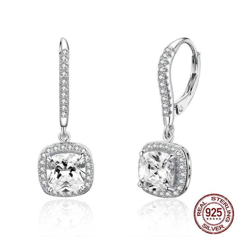 Women's Fashion Personality Long White Gold Plated Earrings