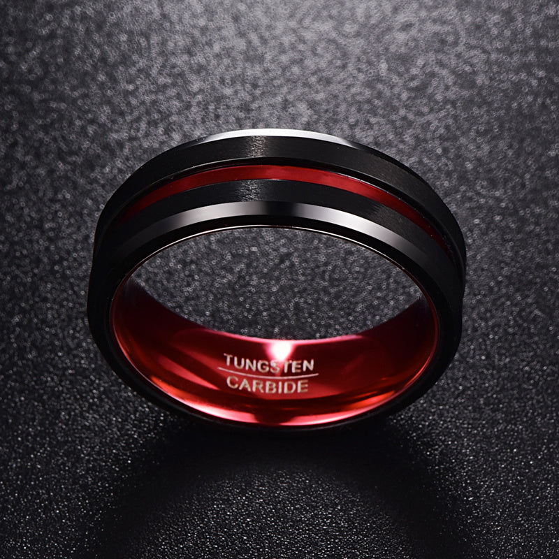 Two-color Men's Tungsten Steel Ring