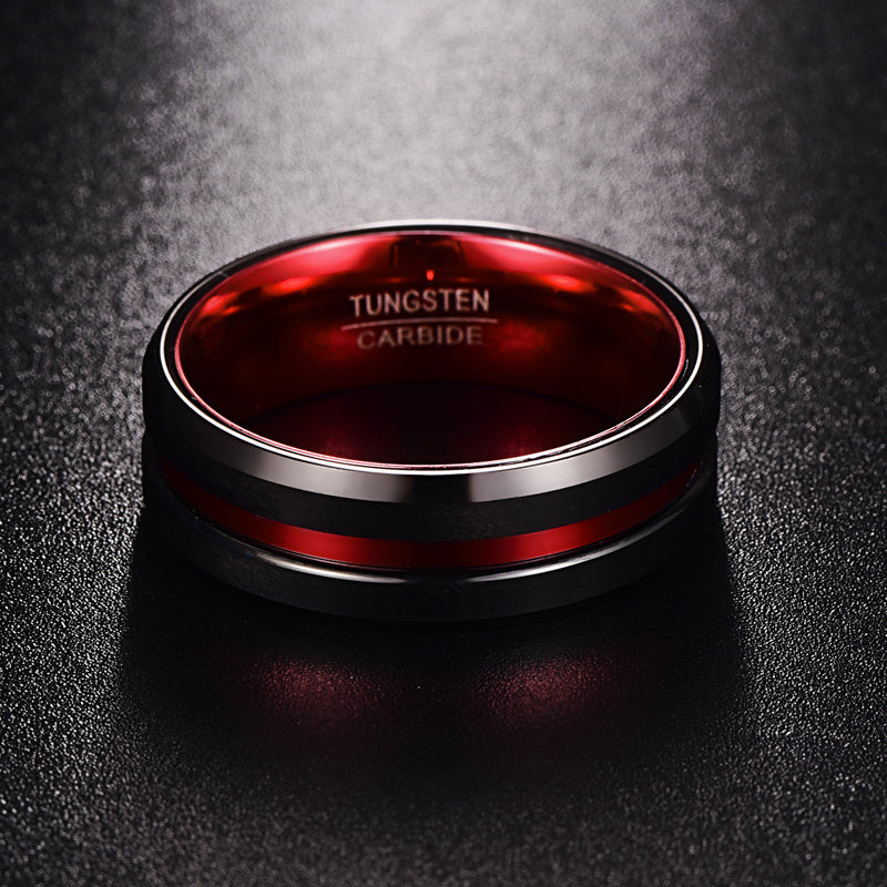 Two-color Men's Tungsten Steel Ring