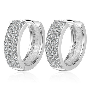 European And American Fashion Accessories Circle S925 Sterling Silver Earrings Female Ins Cold Wind Diamond Round Ear Clip