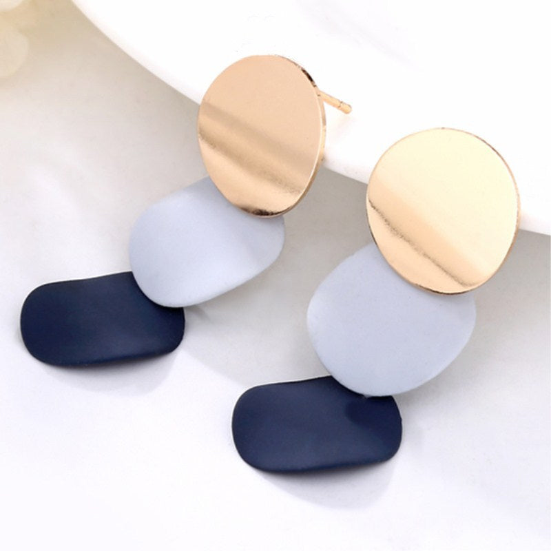 Creative And Elegant Simple Geometric Round Irregular Earrings