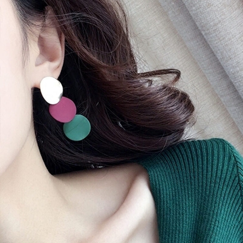 Creative And Elegant Simple Geometric Round Irregular Earrings