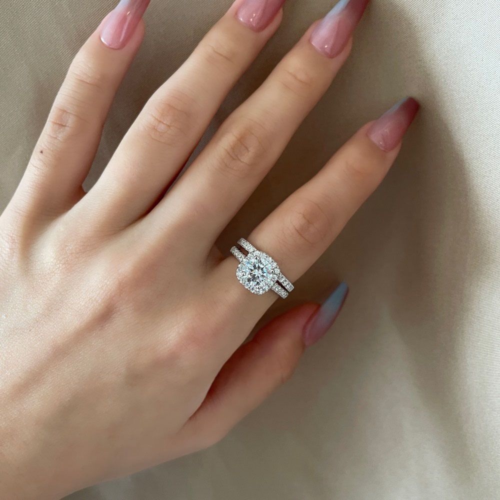 S925 Sterling Silver High Carbon Diamond Ring Can Be Split