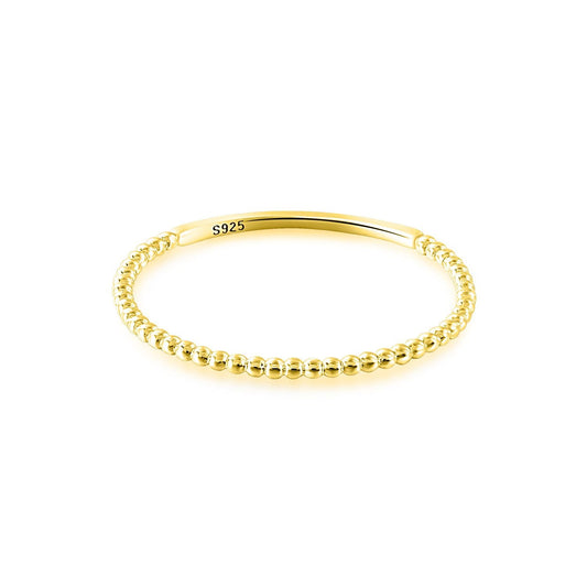 Sterling Silver Minimalist Line Ball Ring