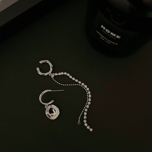 Ear Cuff Chain Gold Coin Fashion Detachable Earrings