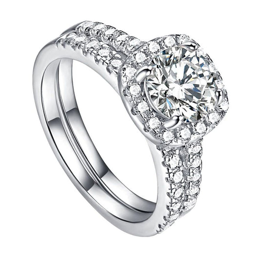 S925 Sterling Silver High Carbon Diamond Ring Can Be Split