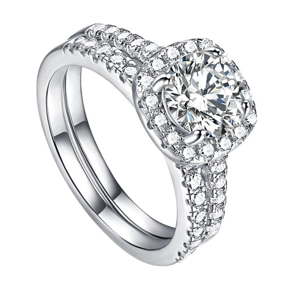 S925 Sterling Silver High Carbon Diamond Ring Can Be Split