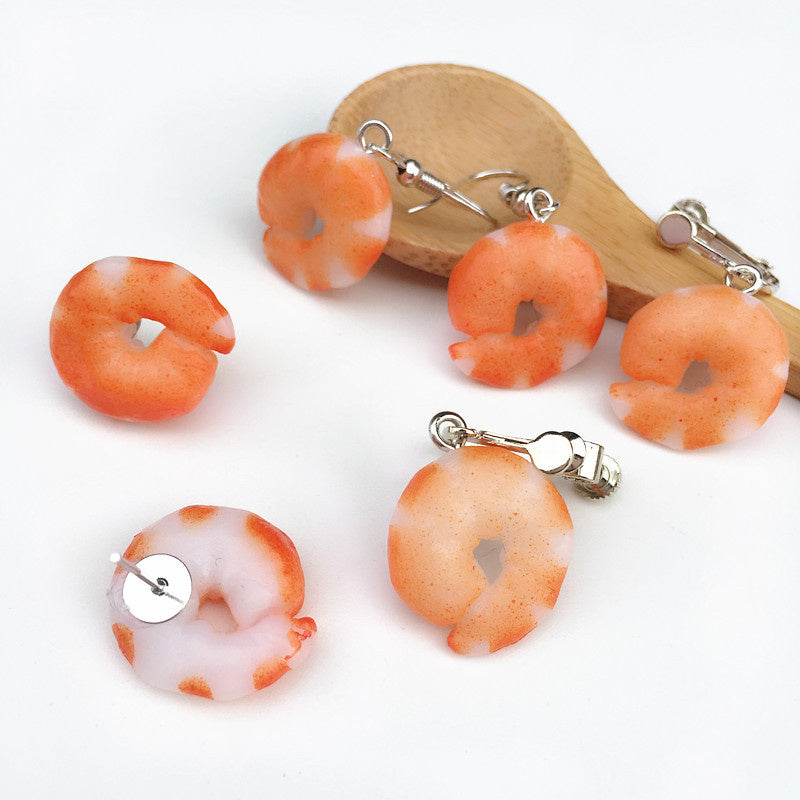 Creative Hand-made Shrimp Earrings Simulation Personality