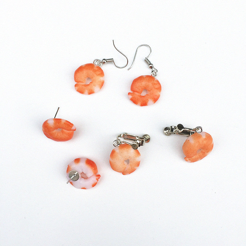 Creative Hand-made Shrimp Earrings Simulation Personality