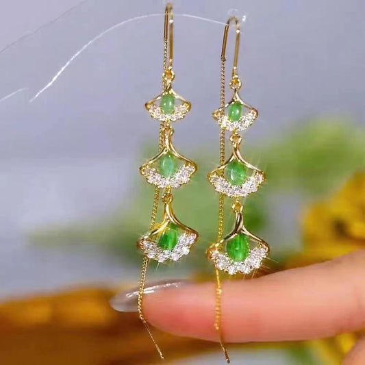 Super Immortal Ginkgo Leaf Ear Thread Female Ethnic Style And Temperament