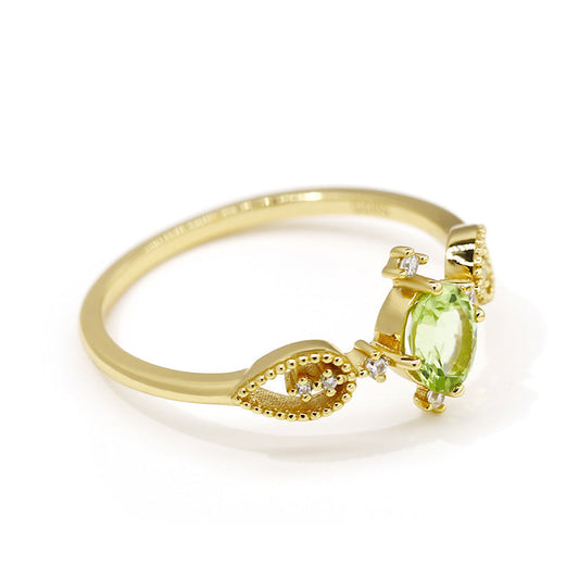 Women's Light Luxury Olivine Ring