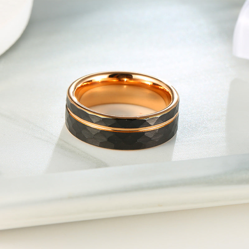 Fashion Hot Two-color Tungsten Steel Men's Ring