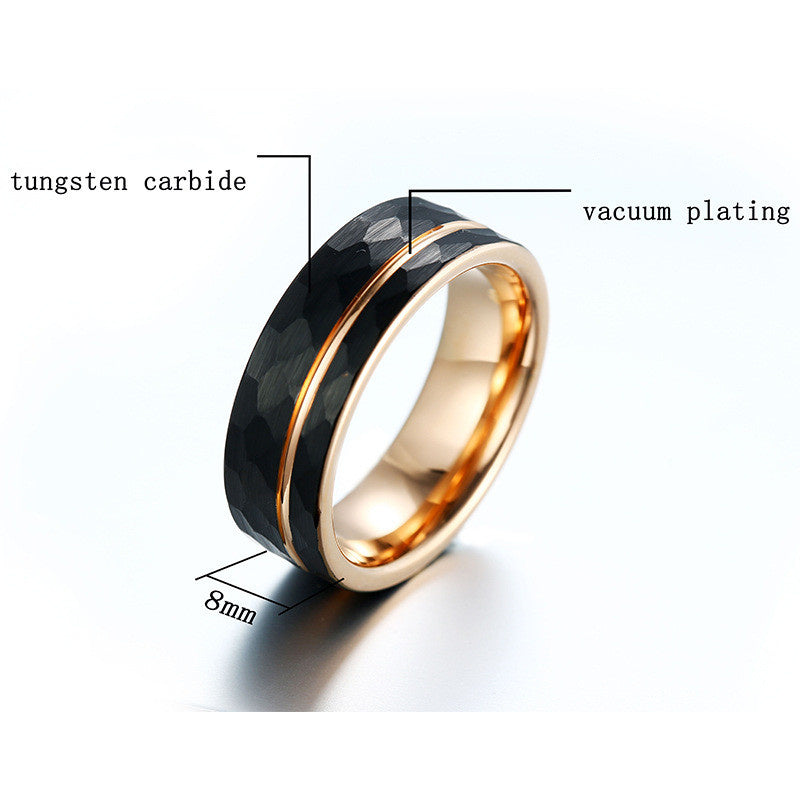 Fashion Hot Two-color Tungsten Steel Men's Ring