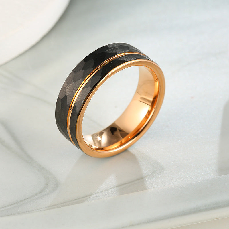 Fashion Hot Two-color Tungsten Steel Men's Ring