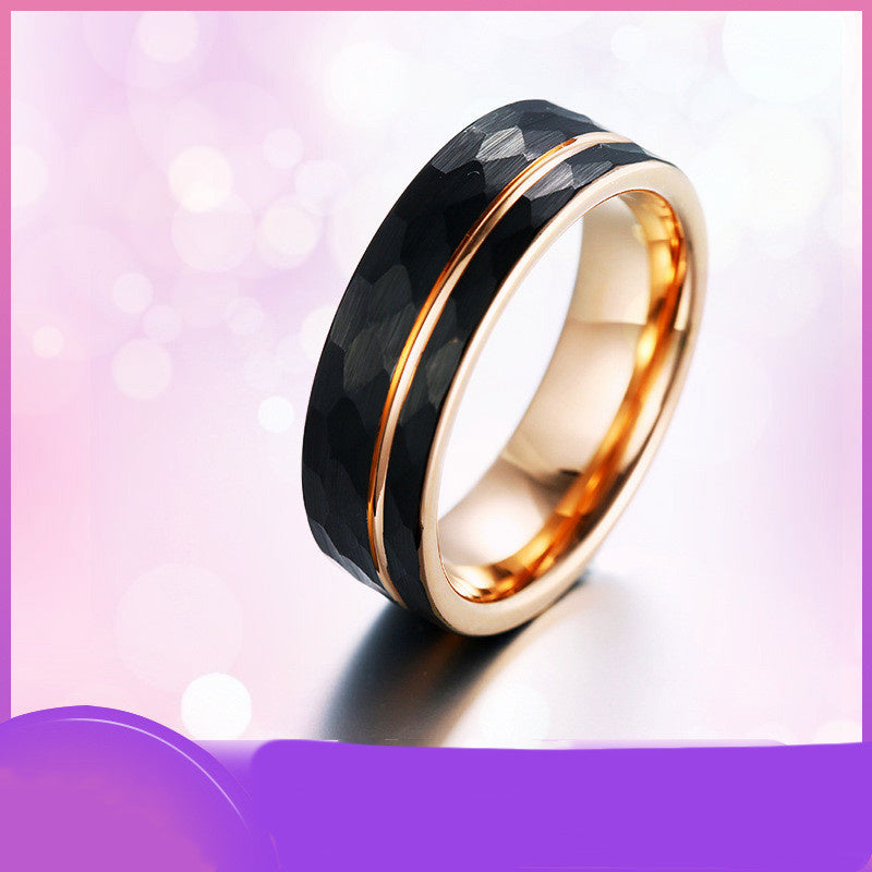 Fashion Hot Two-color Tungsten Steel Men's Ring