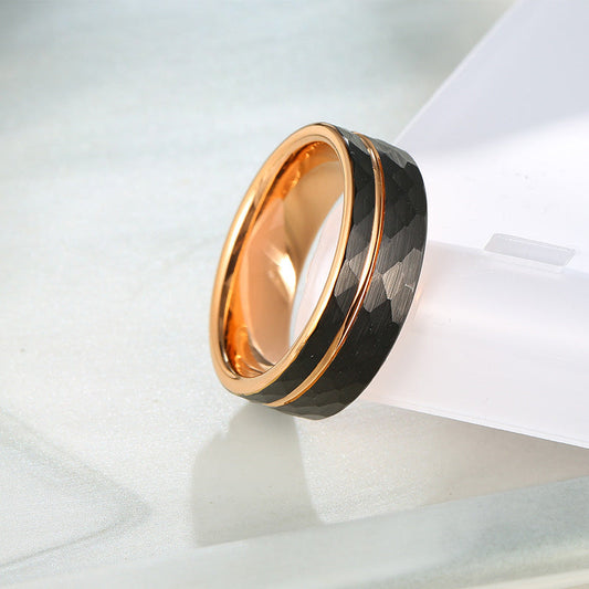 Fashion Hot Two-color Tungsten Steel Men's Ring