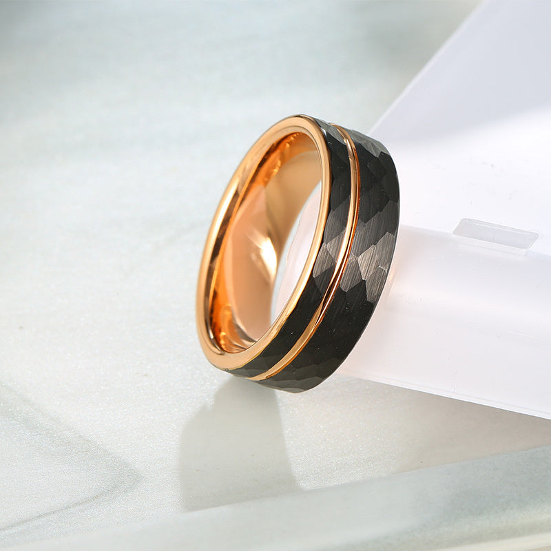 Fashion Hot Two-color Tungsten Steel Men's Ring