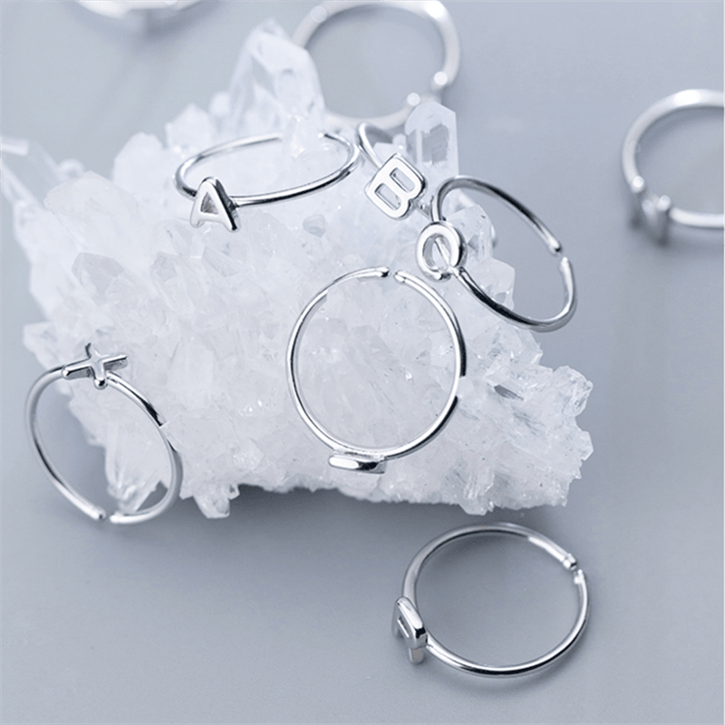 Women's Korean Style Literary Letter Ring