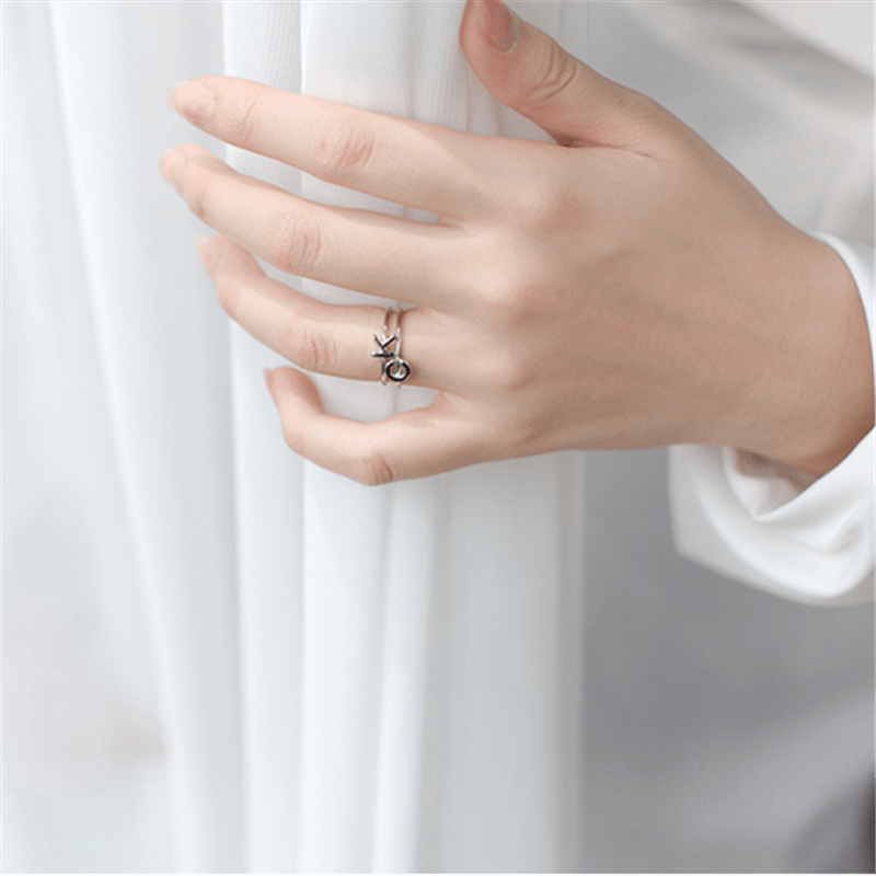 Women's Korean Style Literary Letter Ring