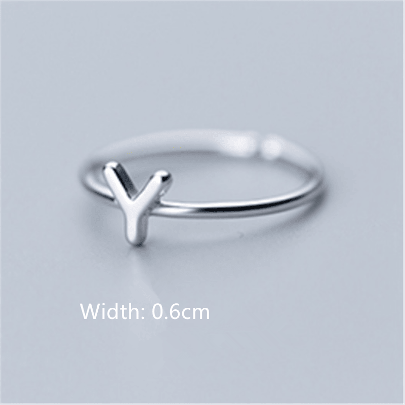 Women's Korean Style Literary Letter Ring
