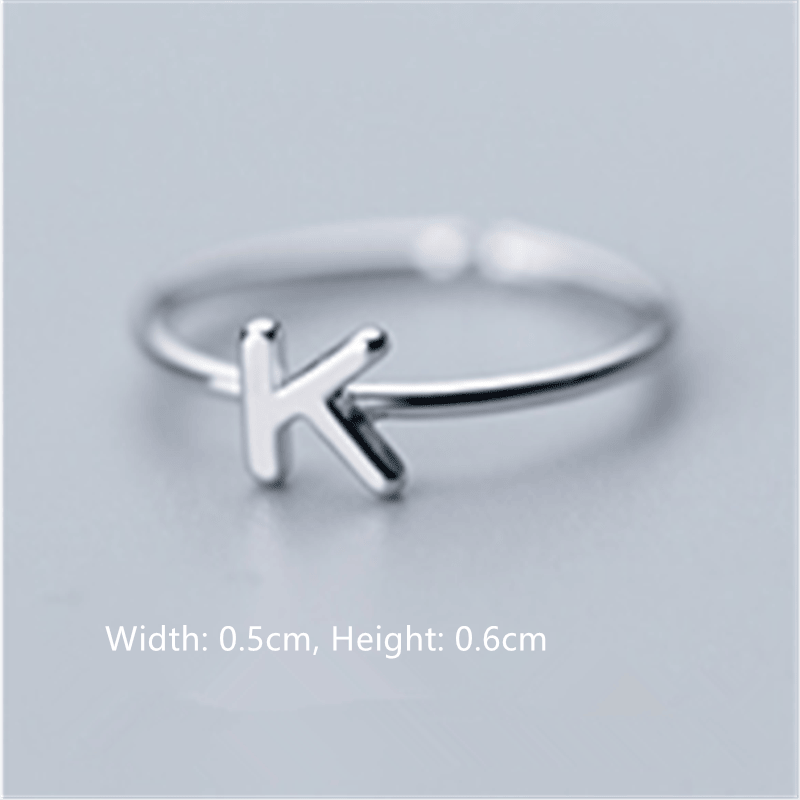 Women's Korean Style Literary Letter Ring