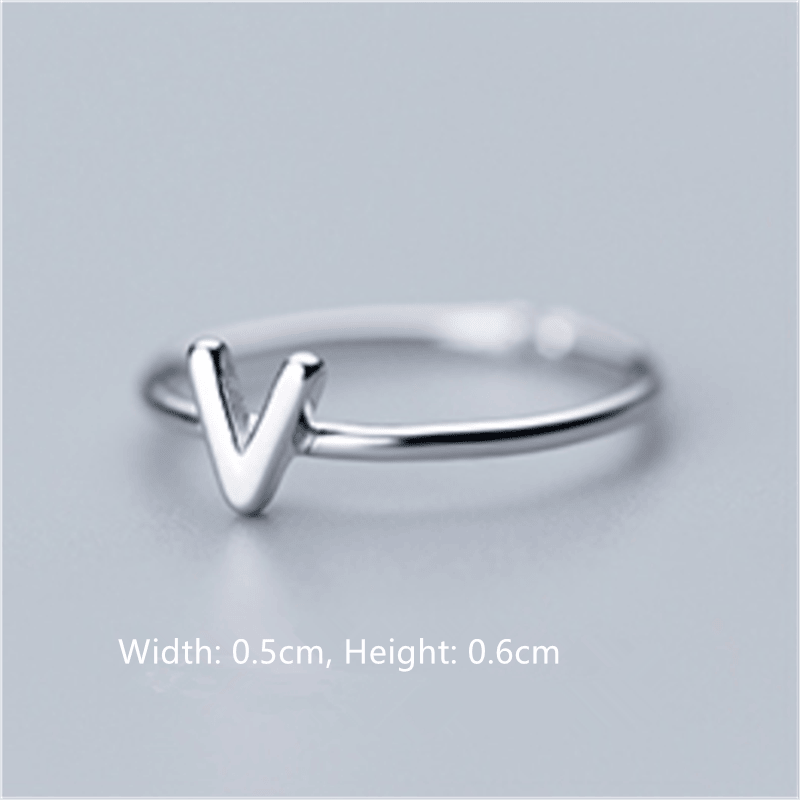Women's Korean Style Literary Letter Ring