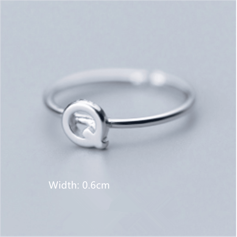 Women's Korean Style Literary Letter Ring