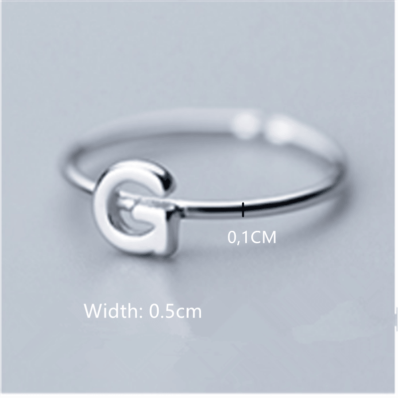 Women's Korean Style Literary Letter Ring