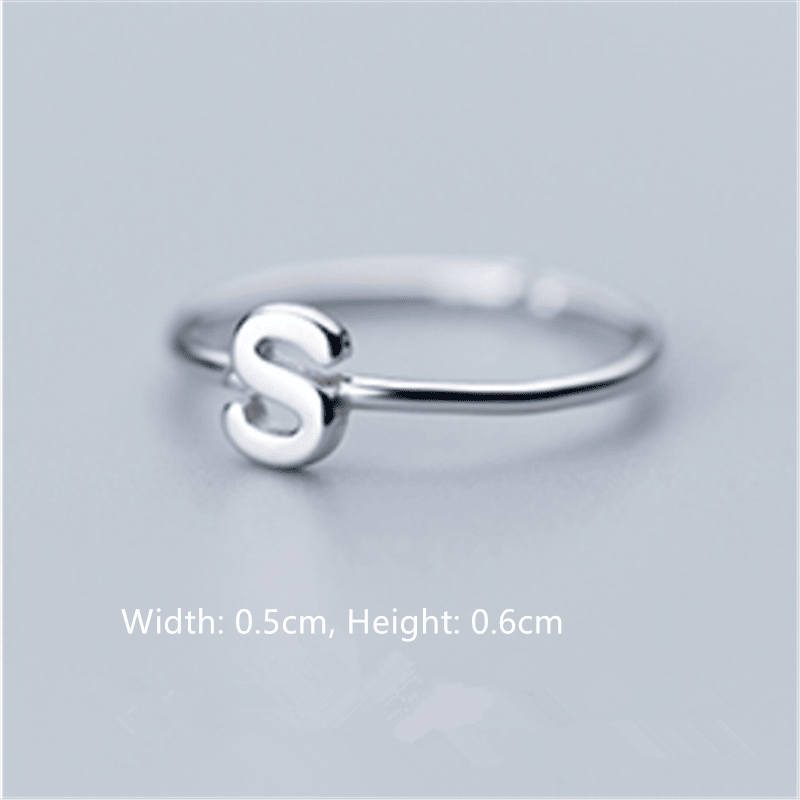 Women's Korean Style Literary Letter Ring