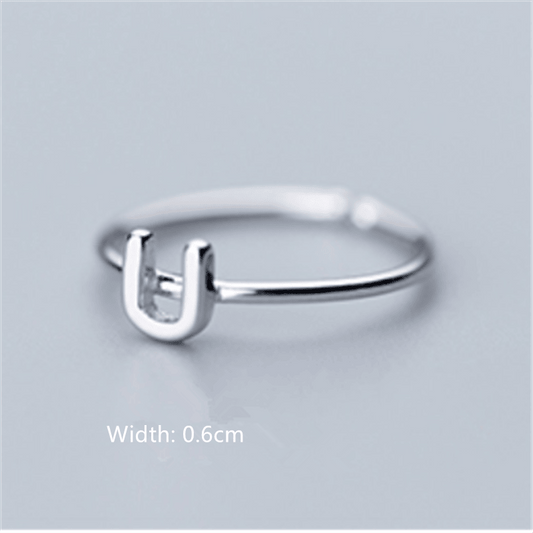 Women's Korean Style Literary Letter Ring