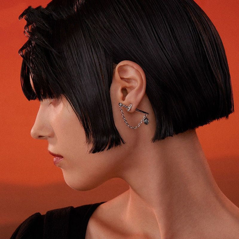 Designer Mulan Creative Chain Stud Earrings