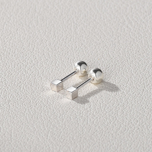 Ladies Square Screw Geometric Stud Earrings